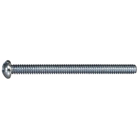 #10-24 X 2-1/2 In Combination Phillips/Slotted Round Machine Screw, Zinc Plated Steel, 100 PK